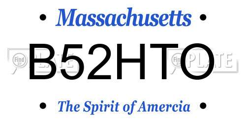 B52HTO Massachusetts License Plate