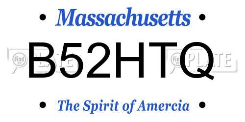 B52HTQ Massachusetts License Plate