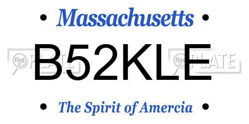 B52KLE Massachusetts License Plate