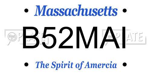 B52MAI Massachusetts License Plate