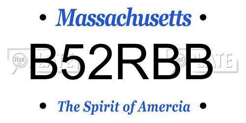 B52RBB Massachusetts License Plate