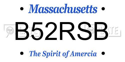 B52RSB Massachusetts License Plate