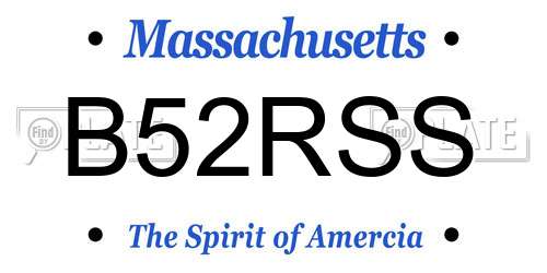 B52RSS Massachusetts License Plate