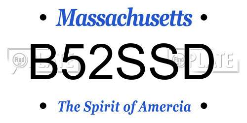B52SSD Massachusetts License Plate