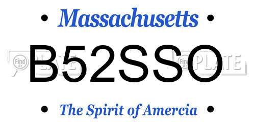 B52SSO Massachusetts License Plate