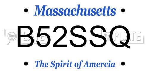 B52SSQ Massachusetts License Plate