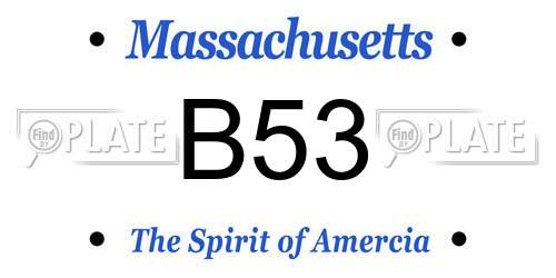 B53 Massachusetts License Plate