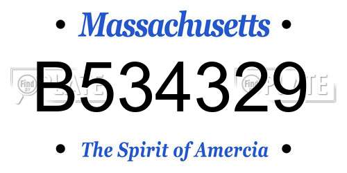 B534329 Massachusetts License Plate