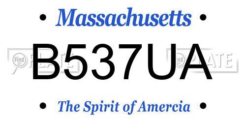 B537UA Massachusetts License Plate