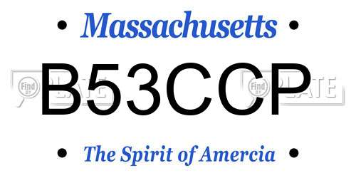 B53CCP Massachusetts License Plate