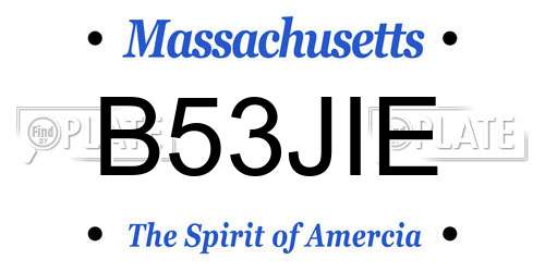 B53JIE Massachusetts License Plate