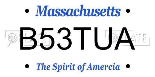 B53TUA Massachusetts License Plate