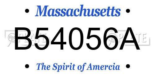 B54056A Massachusetts License Plate