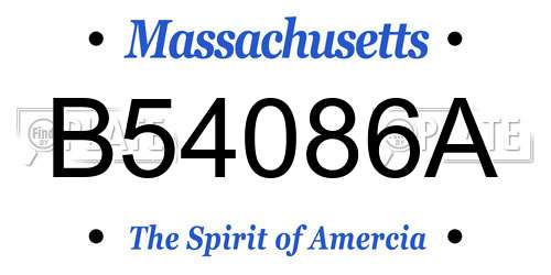 B54086A Massachusetts License Plate