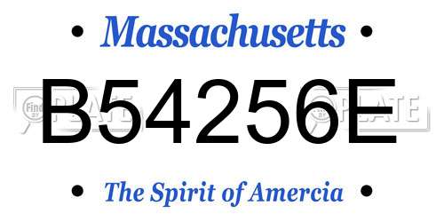 B54256E Massachusetts License Plate