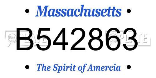 B542863 Massachusetts License Plate