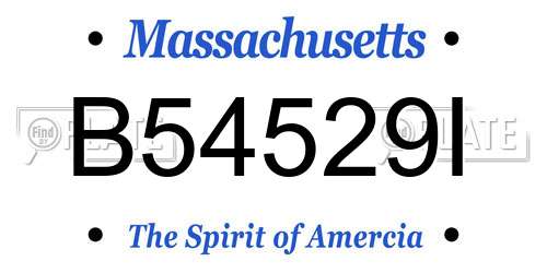 B54529I Massachusetts License Plate