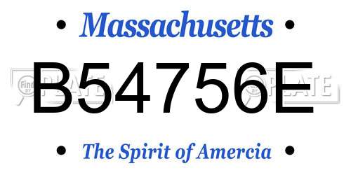 B54756E Massachusetts License Plate