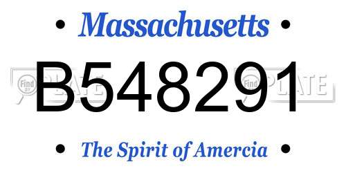 B548291 Massachusetts License Plate