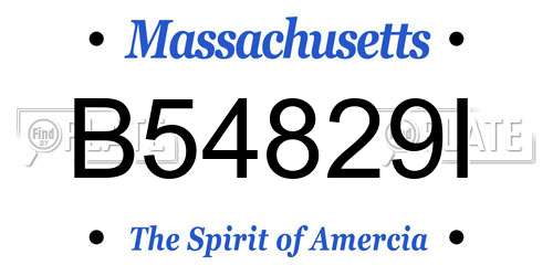 B54829I Massachusetts License Plate