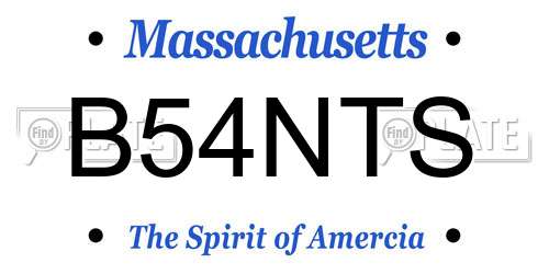 B54NTS Massachusetts License Plate