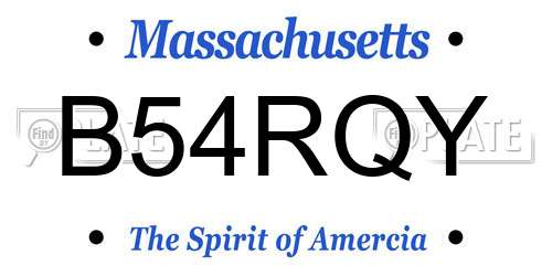 B54RQY Massachusetts License Plate