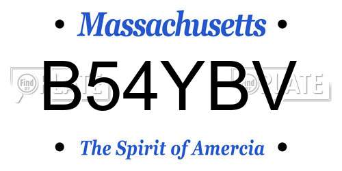 B54YBV Massachusetts License Plate