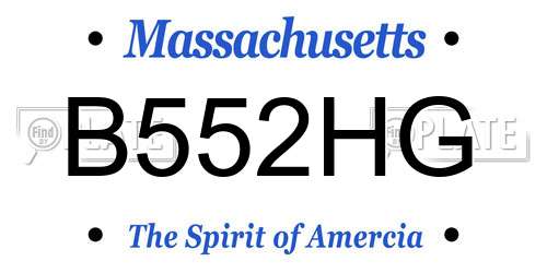 B552HG Massachusetts License Plate
