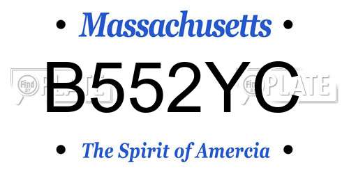 B552YC Massachusetts License Plate