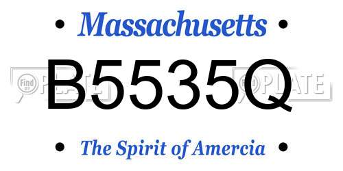 B5535Q Massachusetts License Plate