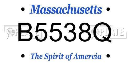 B5538Q Massachusetts License Plate