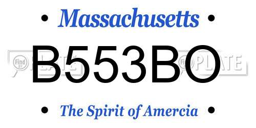 B553BO Massachusetts License Plate