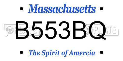 B553BQ Massachusetts License Plate