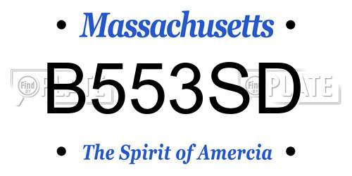 B553SD Massachusetts License Plate