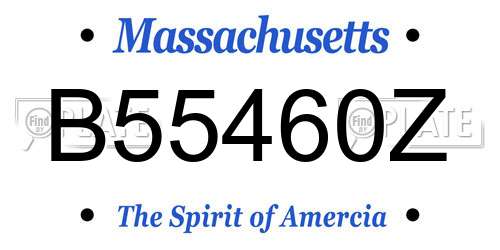 B55460Z Massachusetts License Plate