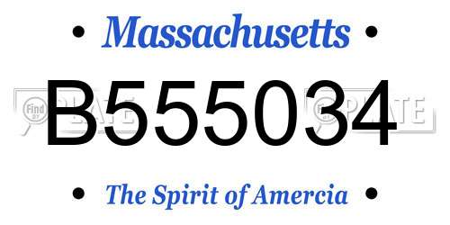 B555034 Massachusetts License Plate