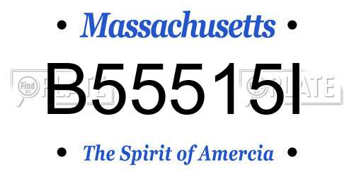 B55515I Massachusetts License Plate