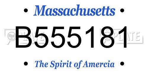 B555181 Massachusetts License Plate