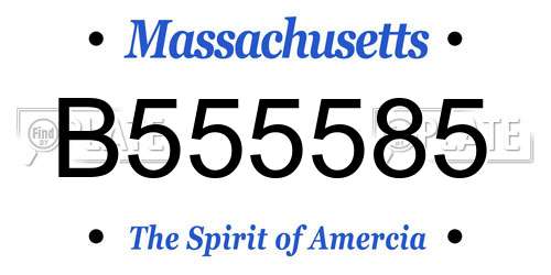 B555585 Massachusetts License Plate