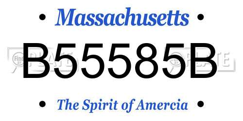 B55585B Massachusetts License Plate