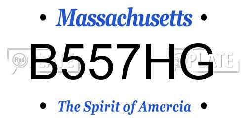 B557HG Massachusetts License Plate