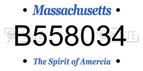 B558034 Massachusetts License Plate
