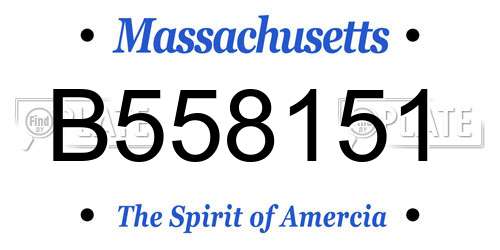 B558151 Massachusetts License Plate