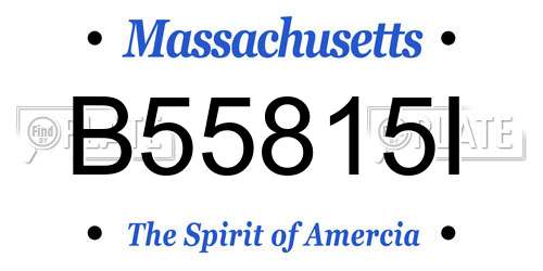 B55815I Massachusetts License Plate