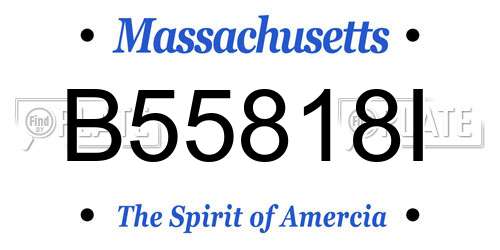B55818I Massachusetts License Plate