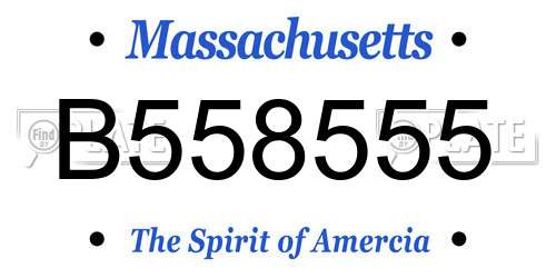B558555 Massachusetts License Plate