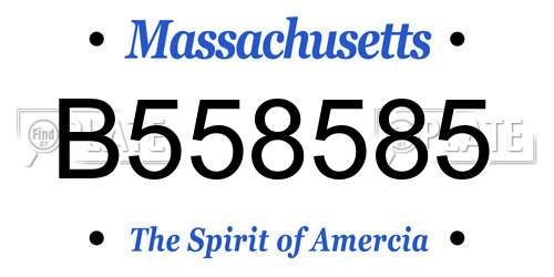 B558585 Massachusetts License Plate