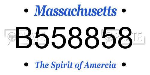 B558858 Massachusetts License Plate