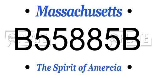 B55885B Massachusetts License Plate