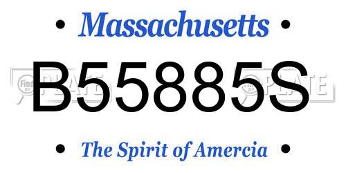 B55885S Massachusetts License Plate